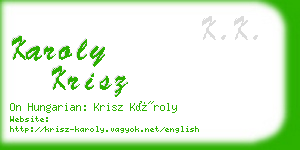 karoly krisz business card